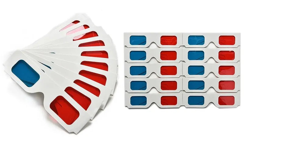 Cinema Glasses Paper Red Blue 3D Stereo Glasses WEM Support (www.WEM.support)