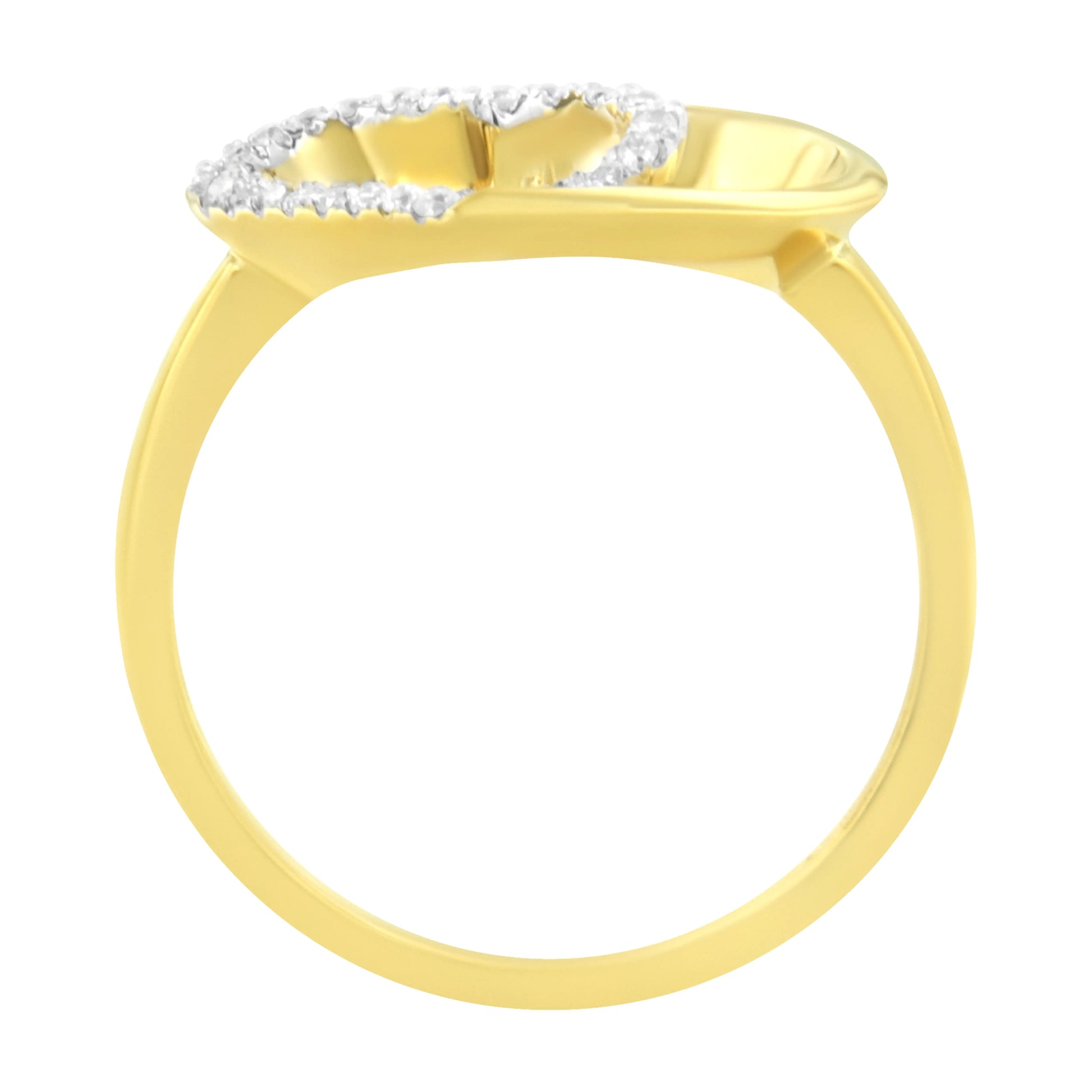 10KT Yellow Gold 1/10 cttw Diamond Heart Shape Ring (K-L, I1-I2) WEM Support (www.WEM.support)
