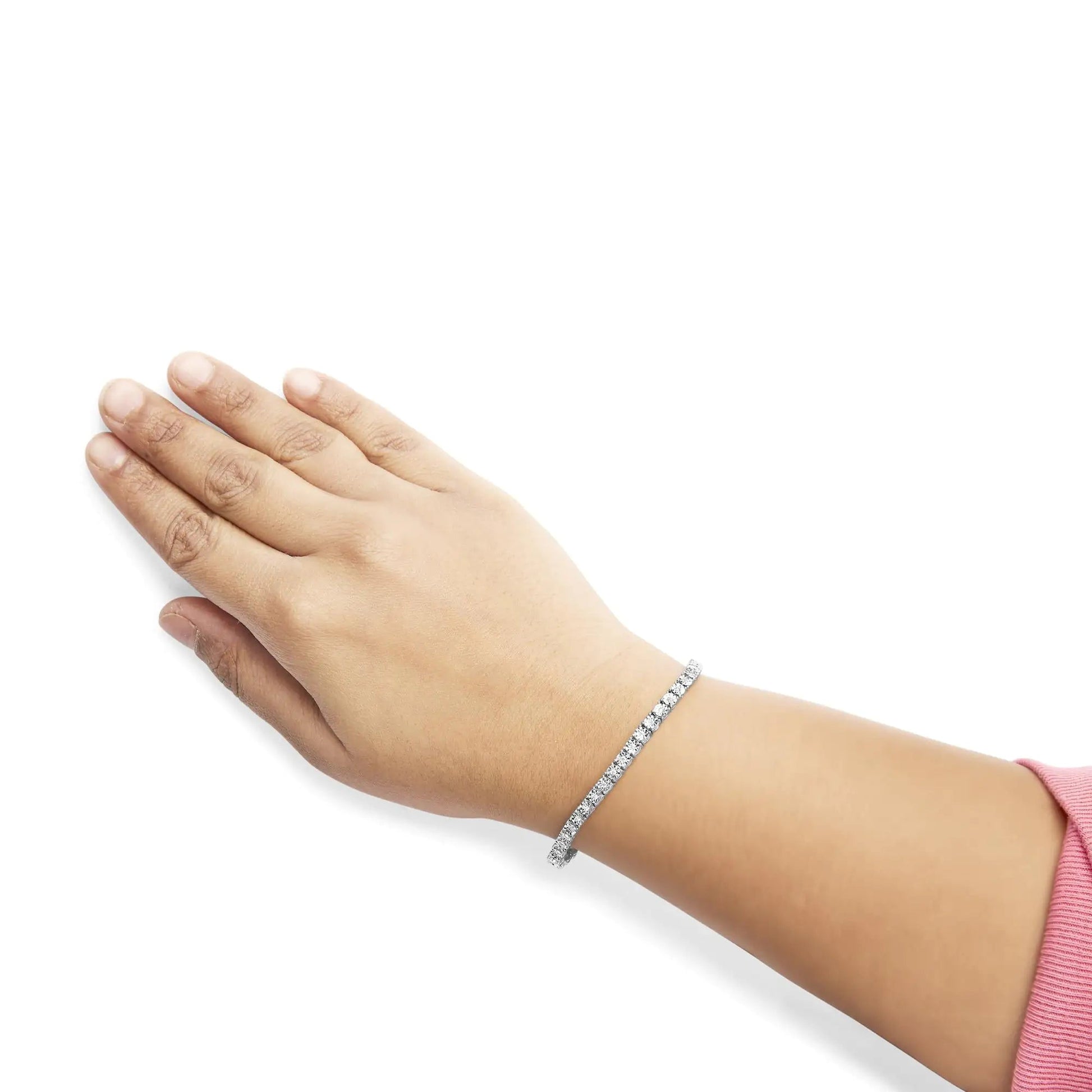 .925 Sterling Silver Lab Grown Diamond Illusion-Set Miracle Plate Tennis Bracelet - 7.25" Inches WEM Support (www.WEM.support)