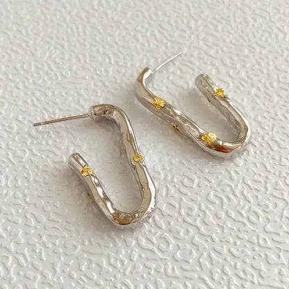 Geometric U-Shaped Stud Earrings WEM Support (www.WEM.support)