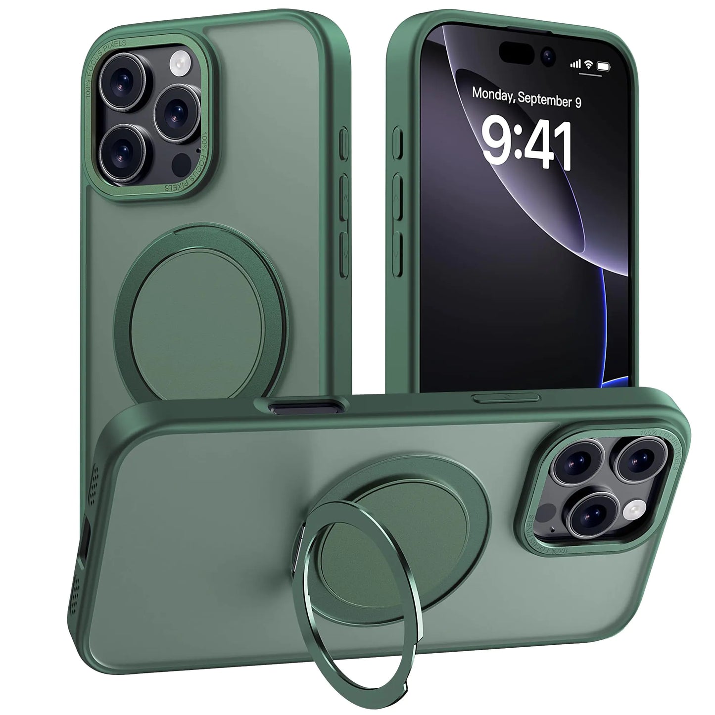 for iPhone 16 Pro Max Case with Stand,Military Drop Protection,Compatible with MagSafe,Build in Kickstand,iPhone 16 Pro Max Phone Case 6.9" Black