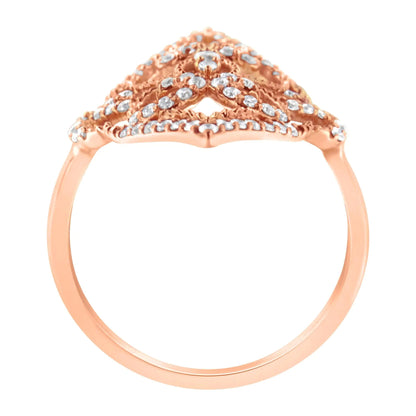 10K Rose Gold Diamond Cocktail Ring (1/2 Cttw, H-I Color, I1-I2 Clarity) WEM Support (www.WEM.support)