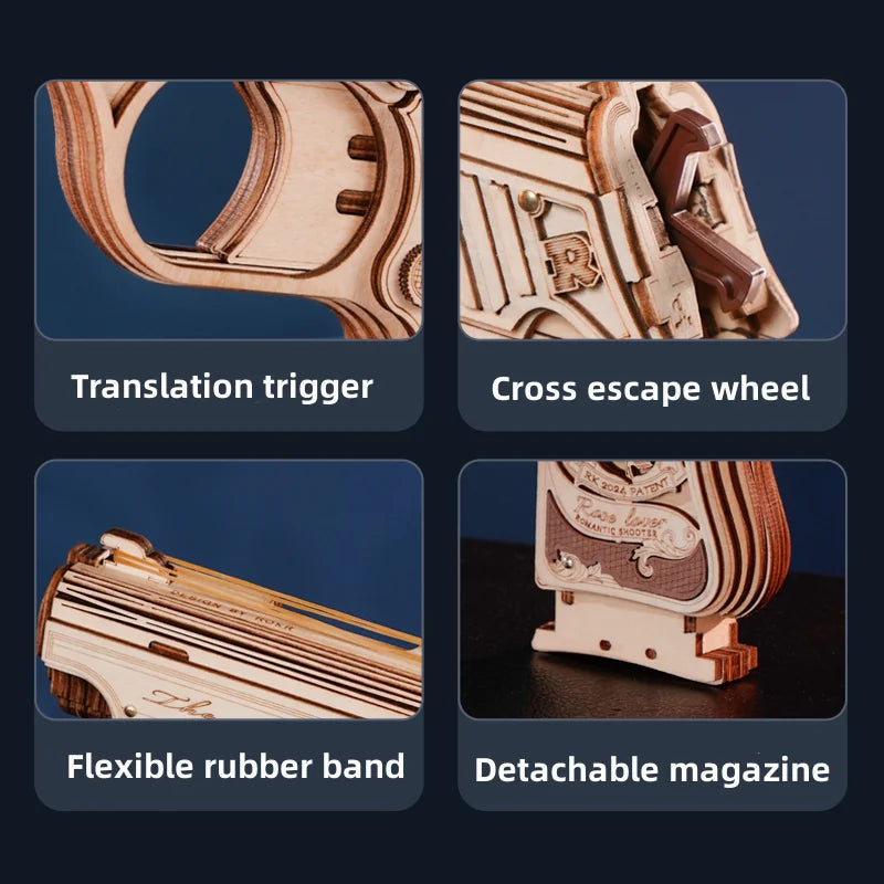 Robotime Mechanical Hideout Gun Kit WEM Support (www.WEM.support)