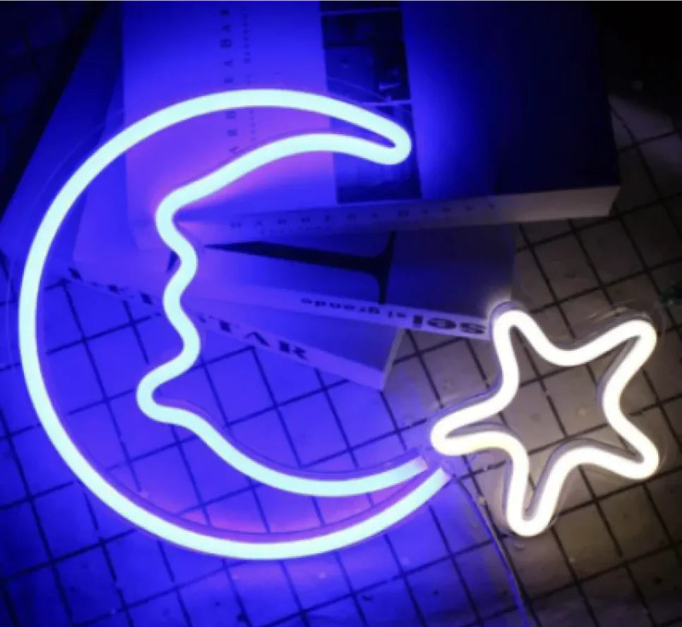 LED Neon Light Spaceman & Planet Wall Decor WEM Support (www.WEM.support)