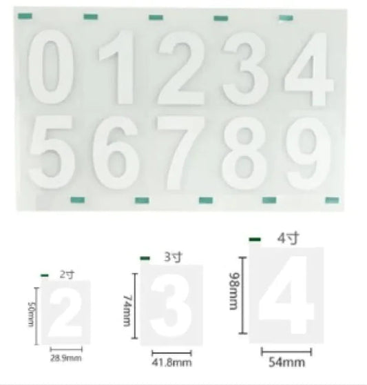Heat-Resistant Reflective PVC Number Decals WEM Support (www.WEM.support)