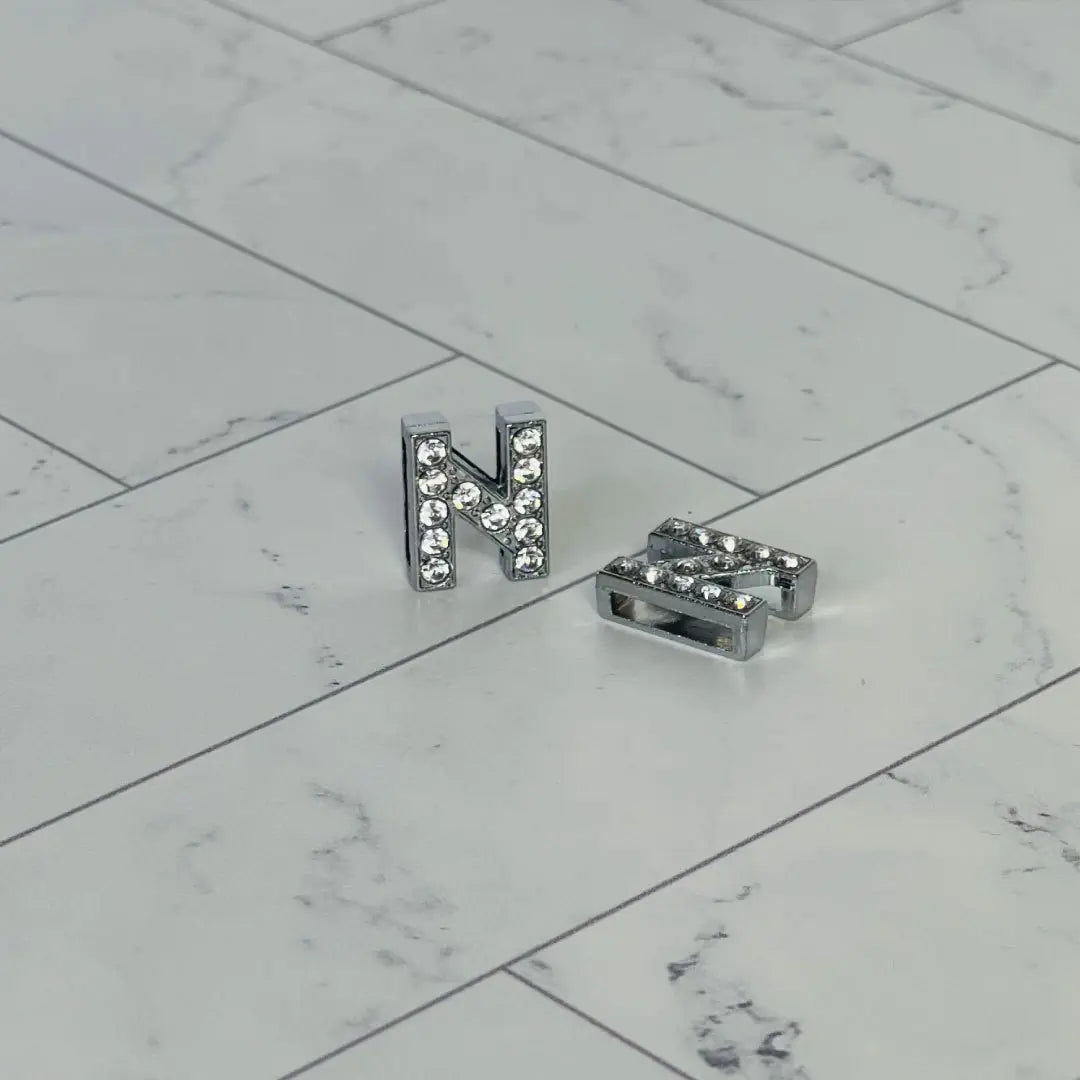 Pavé Letters -Silver Charms WEM Support (www.WEM.support)