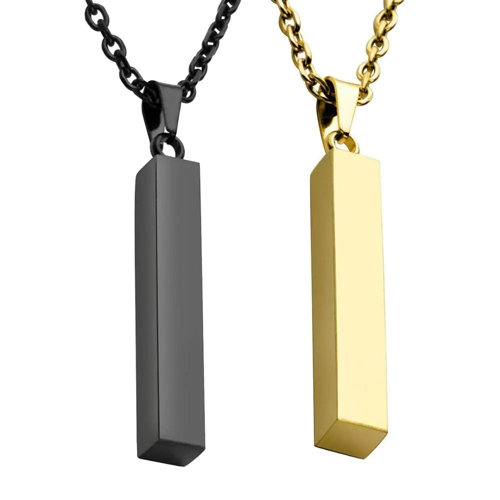 Vertical Bar Stainless Steel Pendant Necklace WEM Support (www.WEM.support)