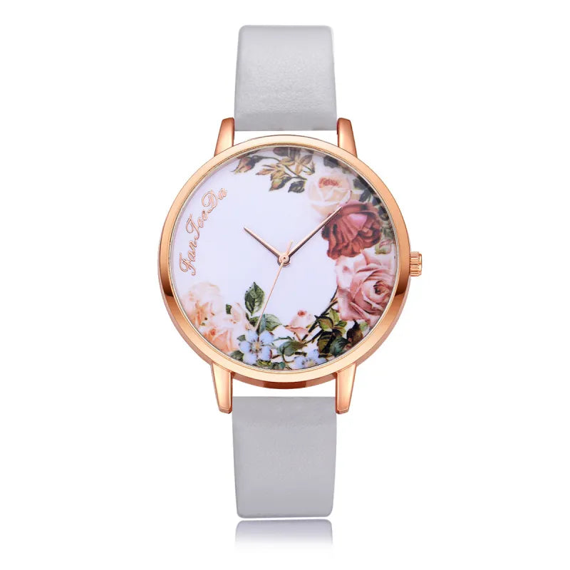 Flower Pattern Thin Strap Watch HejK.com