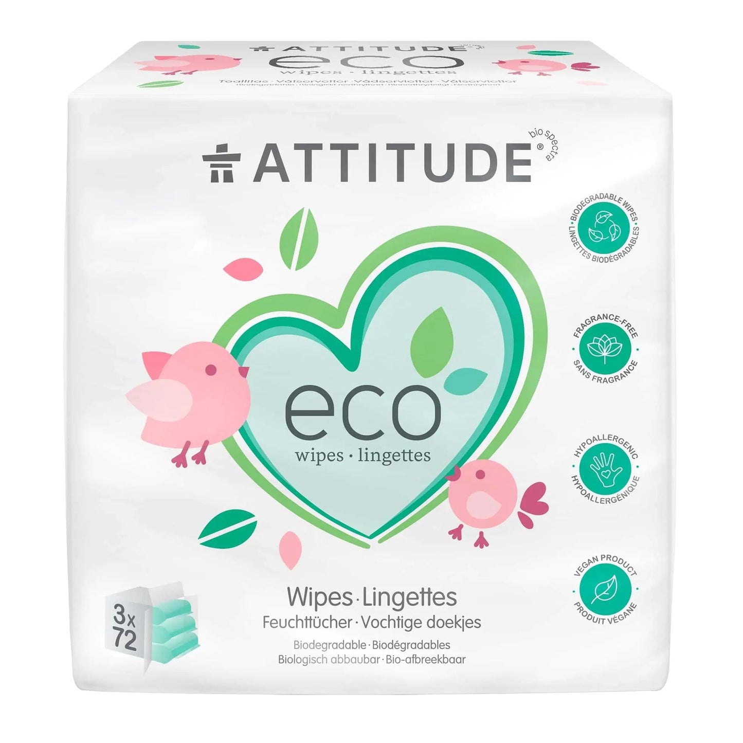 ATTITUDE Compostable Vegan Wipes 216-Pack HejK.com Marketplace LLC
