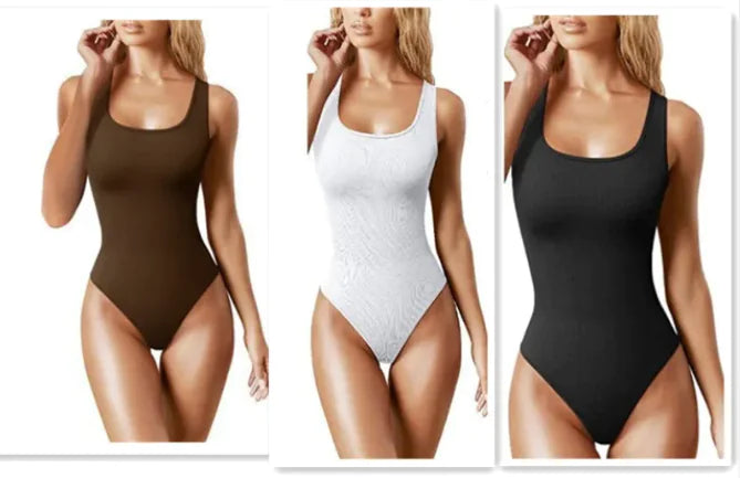 Women's U-neck Sleeveless Vest Tight Jumpsuit WEM Support (www.WEM.support)