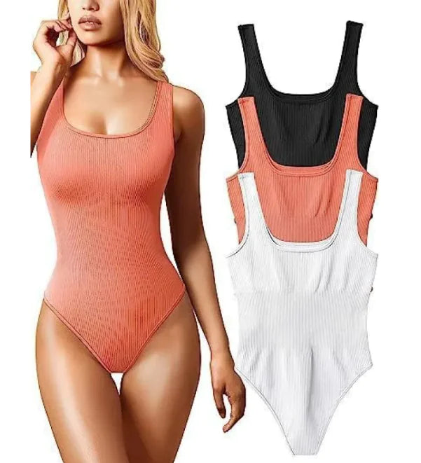 Women's U-neck Sleeveless Vest Tight Jumpsuit WEM Support (www.WEM.support)