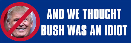 Adesivo para Carro 'E Nós Pensávamos que Bush era um Idiota' (Democrata Anti Donald Trump, Vinil Não Burro, Decalque (3 x 9 polegadas)) HejK.com