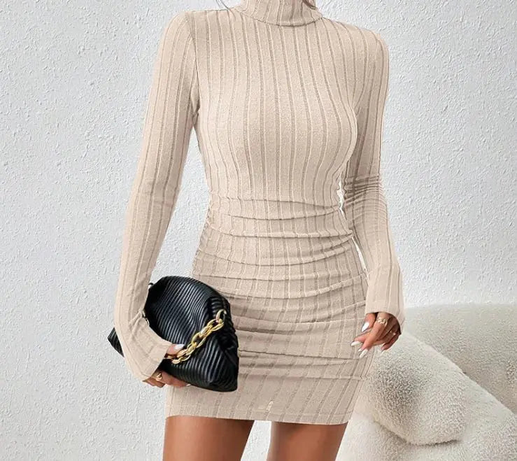 Turtleneck Slim Fit Knitted Elegant Dress WEM Support (www.WEM.support)