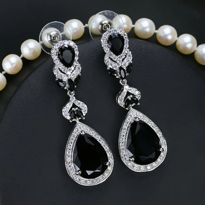 Crystal Bridal Long Earrings WEM Support (www.WEM.support)