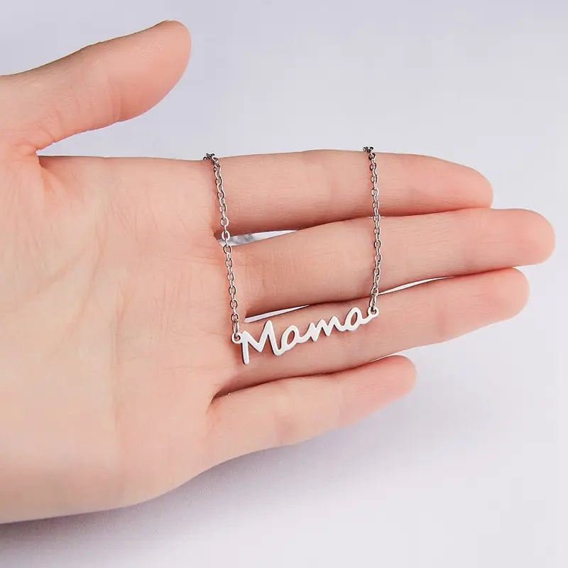 Mama Letter Pendant Necklace WEM Support (www.WEM.support)