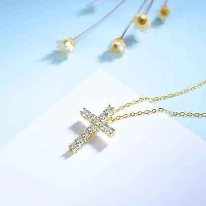 Moissanite Cross Pendants For Women WEM Support (www.WEM.support)