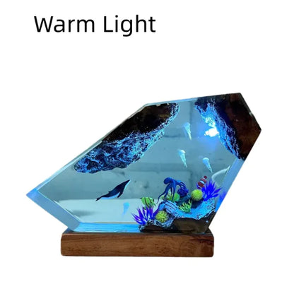 Humpback Whale And Jellyfish Resin Night Light