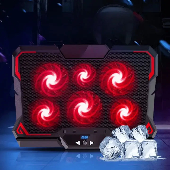 Six Fan LED Laptop Cooling Pad WEM Support (www.WEM.support)