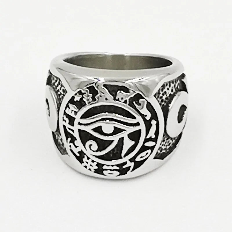 Egyptian Amulet Ring Stainless Steel WEM Support (www.WEM.support)
