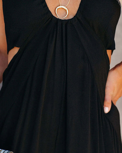 Women's U-Neck Backless Wide-Leg Jumpsuit