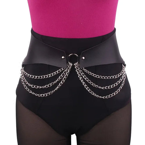 Leather Harness Body Belts Garters Waist Chain Belt WEM Support (www.WEM.support)