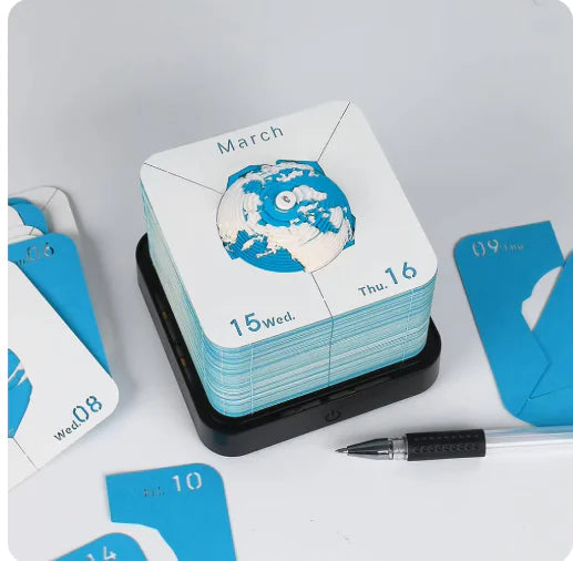 3D Earth Astronaut Calendar Memo Pad with LED Light WEM Support (www.WEM.support)