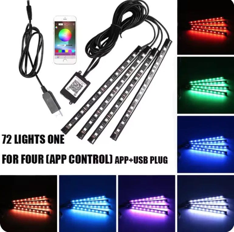 Luzes de LED Controladas por Música para Pés de Carro WEM Support (www.WEM.support)