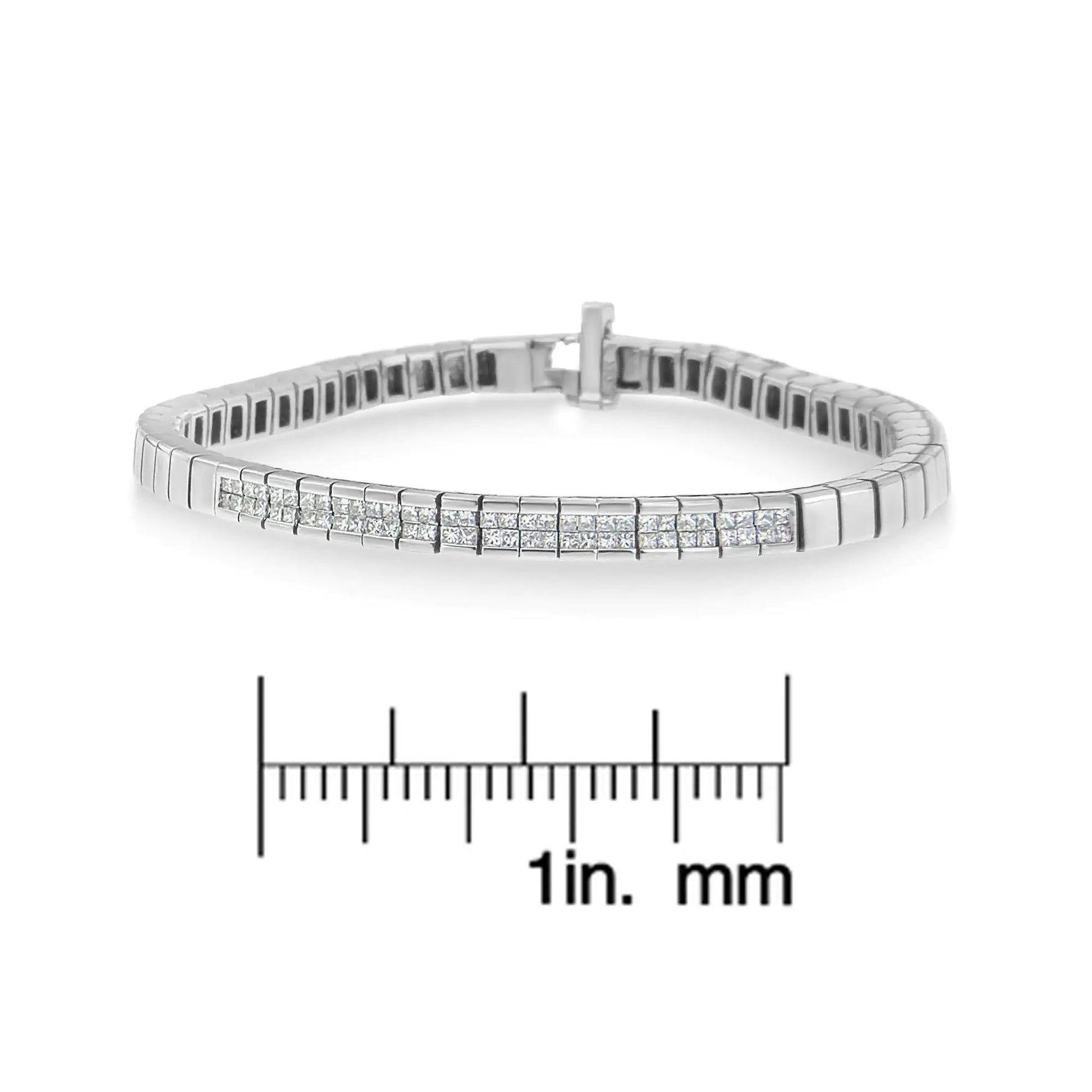 14K White Gold Princess Cut Diamond Bracelet (1.00 cttw, H-I Color, SI1-SI2 Clarity) WEM Support (www.WEM.support)