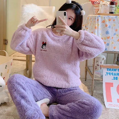 Women's Coral Fleece Flannel Home Suit WEM Support (www.WEM.support)