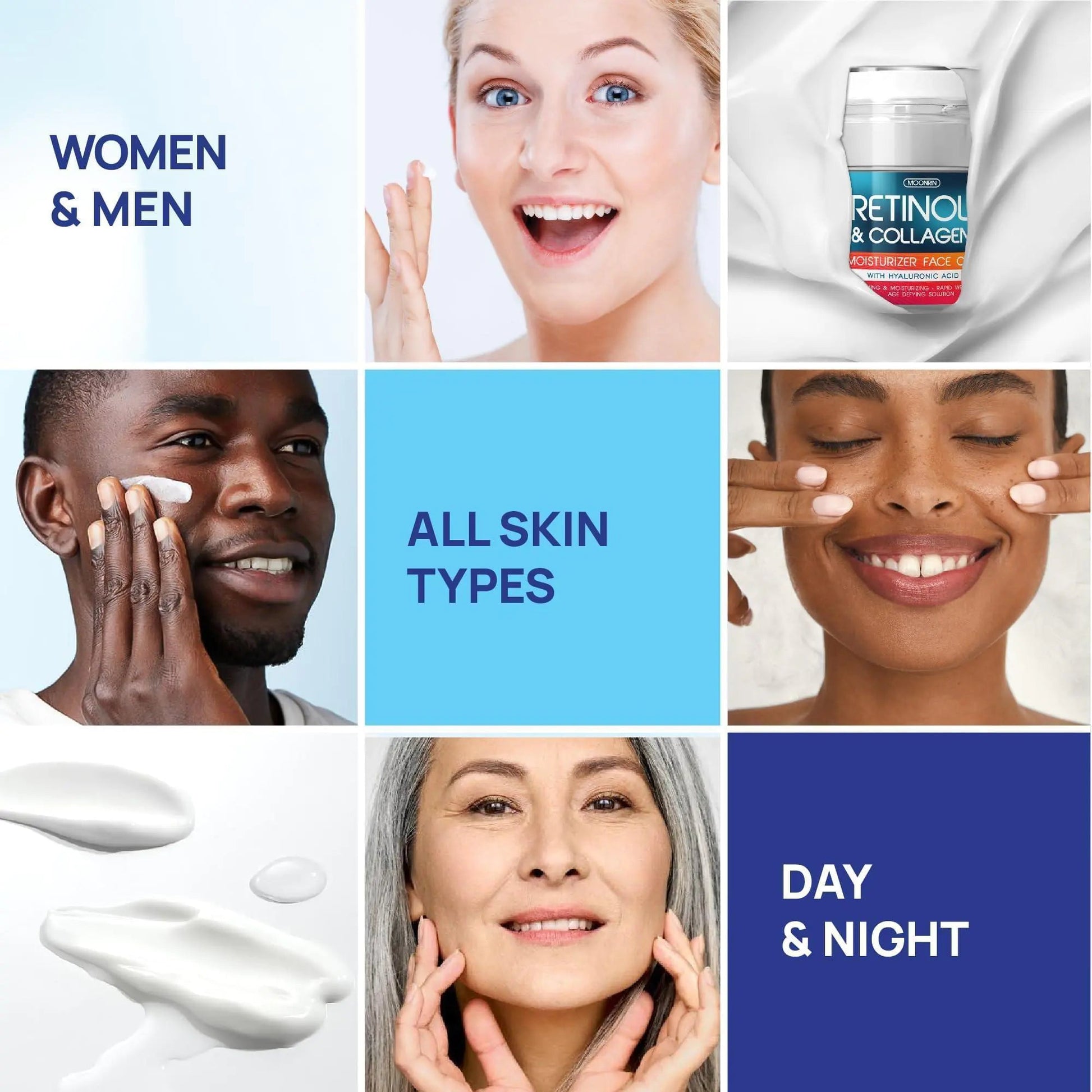 Retinol Cream for Face Collagen Retinol Moisturizer with Hyaluronic Acid 1.8 Oz WEM Support (www.WEM.support)