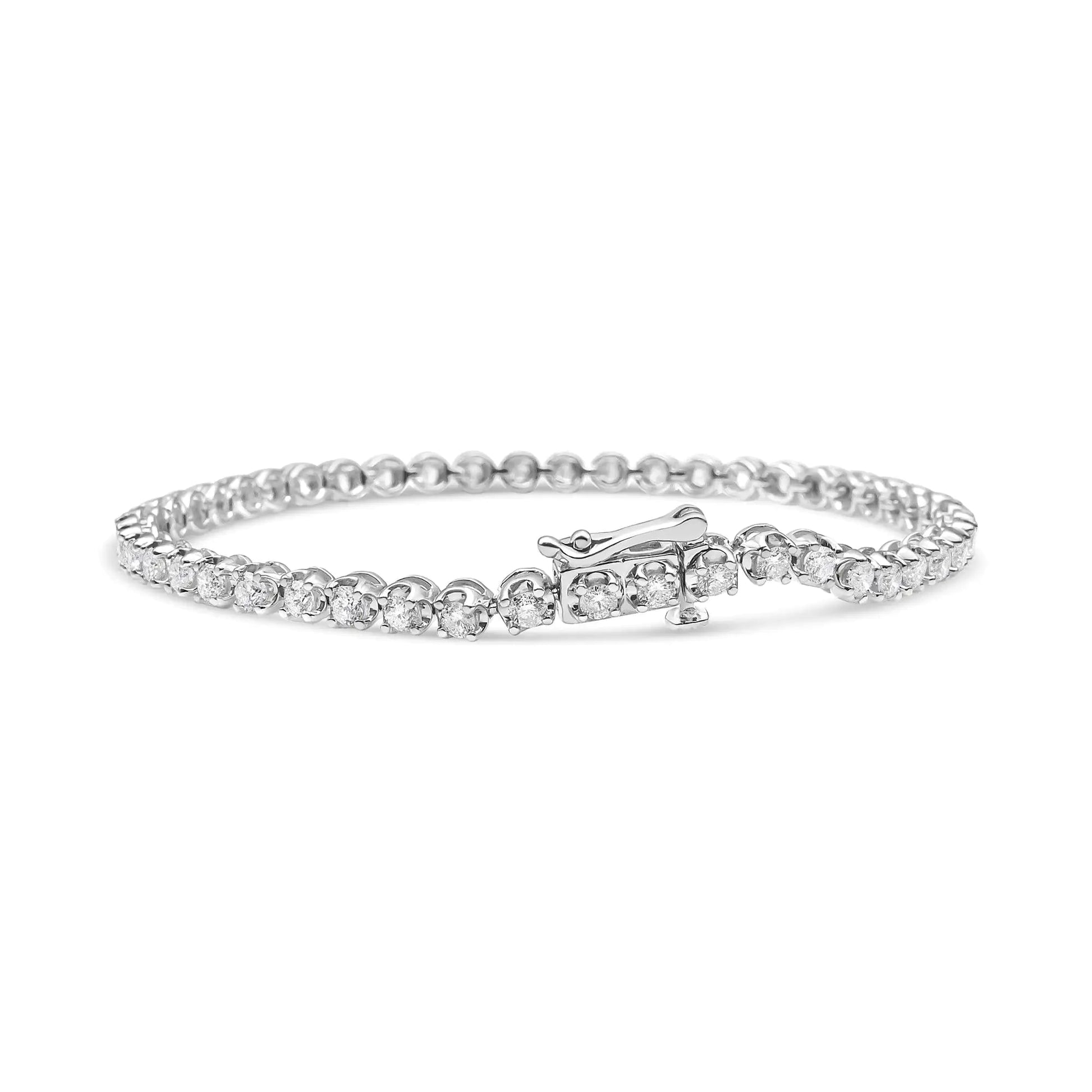 14K White Gold 5.0 Cttw Diamond" Classic Tennis Bracelet for Women (H-I Color, SI1-SI2 Clarity) - 7" Inches WEM Support (www.WEM.support)