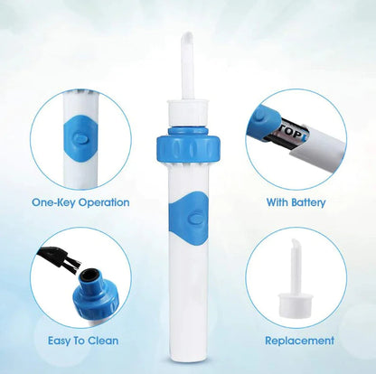 Safety Electric Cordless Vacuum Ear Cleaner Wax Remover Painless Cleaning Tool WEM Support (www.WEM.support)