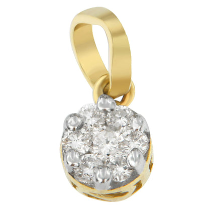 Collier Pendentif Cercle en Or Jaune 14K avec Diamants Taille Ronde (1/3 carat, Couleur H-I, Clarté I1-I2) WEM Support (www.WEM.support)