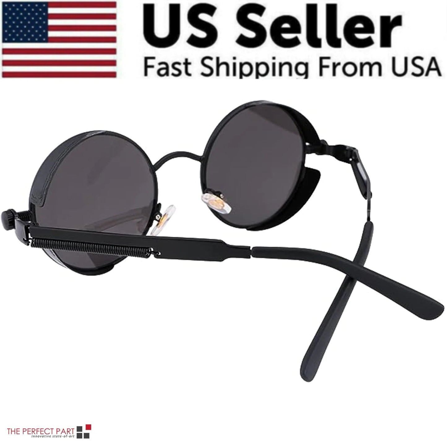 Retro Round Polarized Sunglasses Men Women Vintage Gothic Steampunk Glasses WEM Support (www.WEM.support)