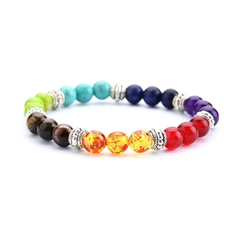 Lava Rock 7 Chakras Bracelet WEM Support (www.WEM.support)