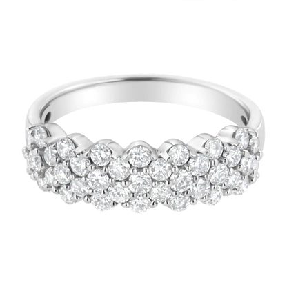 .925 Sterling Silver 1 cttw Lab Grown Diamond Cluster Band Ring (F-G Color, VS2-SI1 Clarity) WEM Support (www.WEM.support)