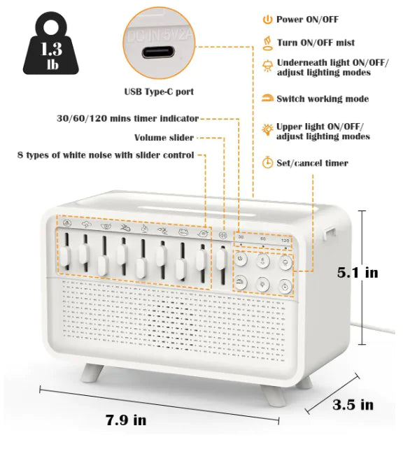 Bluetooth Speaker & Humidifier Light