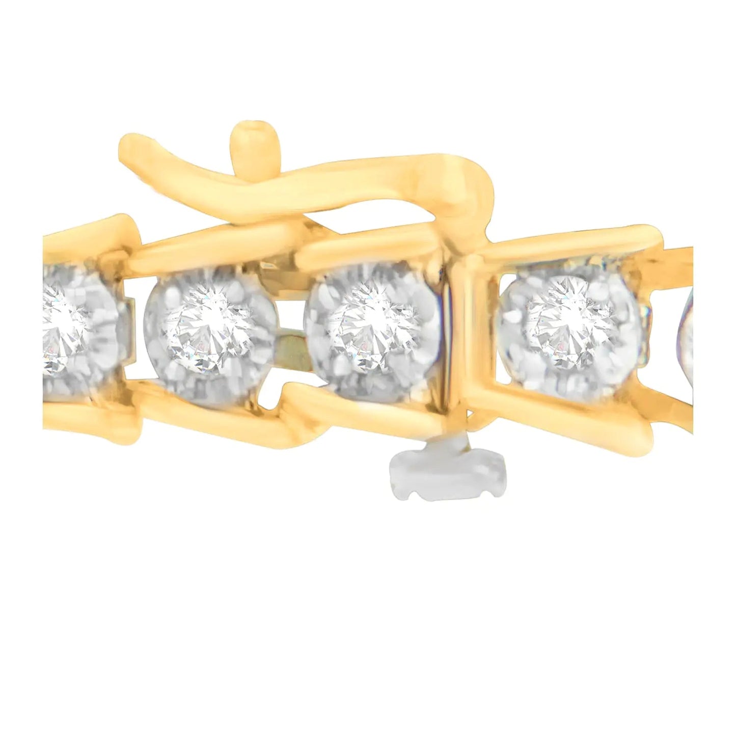 10K Yellow Gold Round-Cut Diamond Link Bracelet (2.00 cttw, I-J Color, I3 Clarity) WEM Support (www.WEM.support)