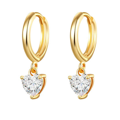 Diamond Heart Shaped Earrings HejK.com