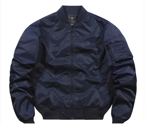 Solid Men's Autumn and Winter Bomber Jacket WEM Support (www.WEM.support)