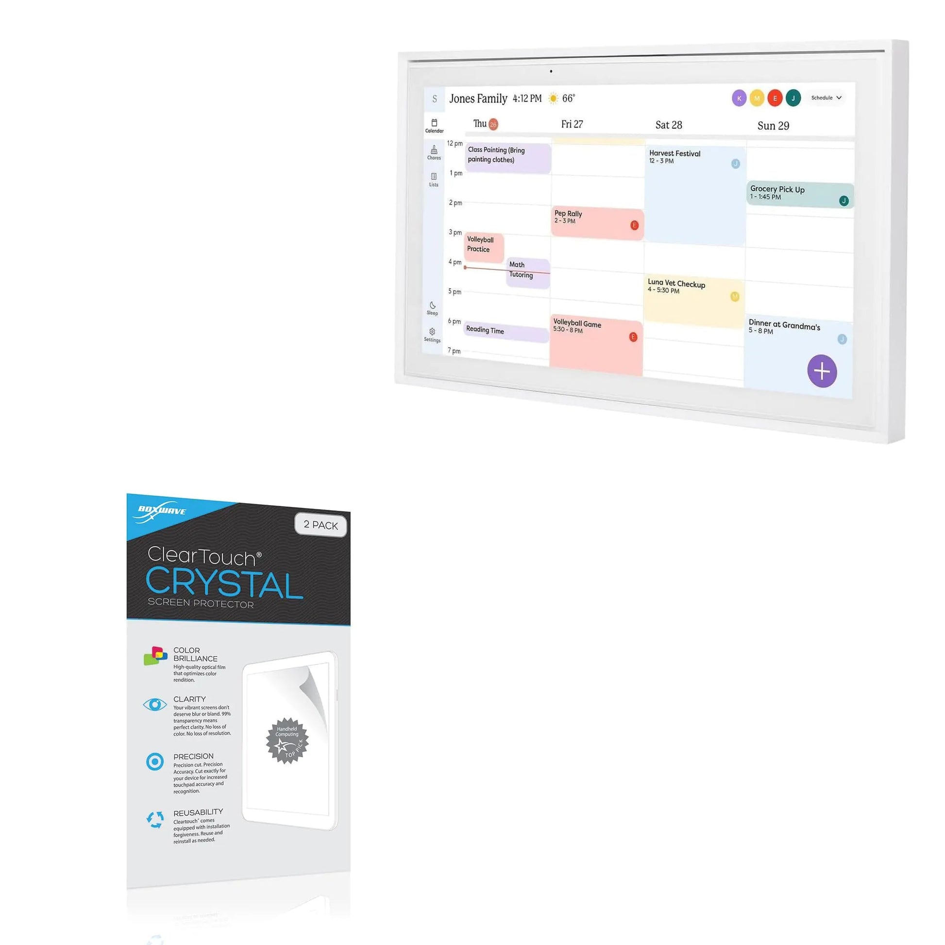 BoxWave Screen Protector Compatible with Skylight Calendar (15 inch) - ClearTouch Crystal (2-Pack), HD Film Skin - Shields from Scratches HejK.com