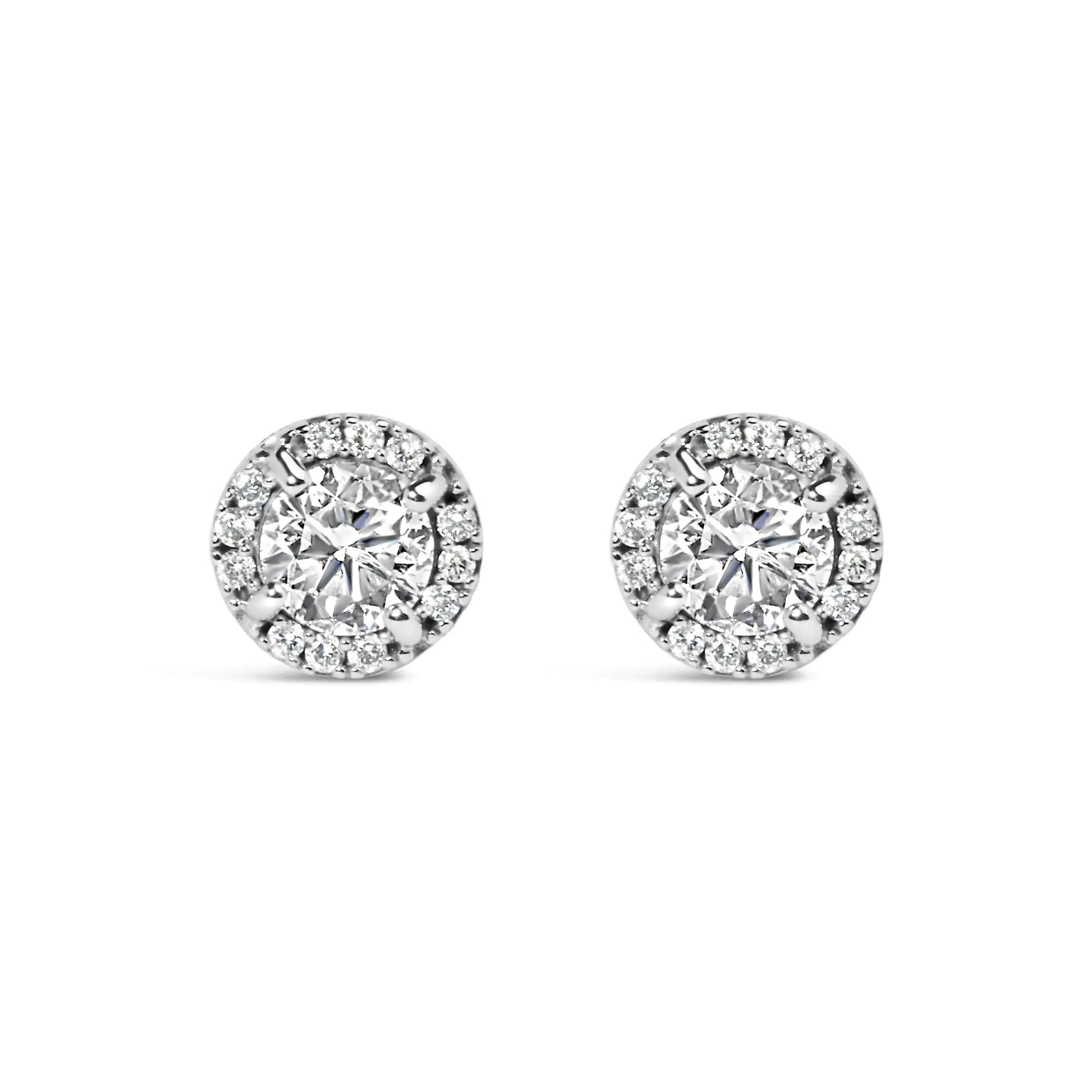 10K White Gold 1.00 Cttw Diamond Hidden Halo Stud Earring (H-I Color, I1-I2 Clarity) WEM Support (www.WEM.support)