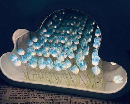Handmade DIY Cloud Tulip Mirror Small Night Light WEM Support (www.WEM.support)