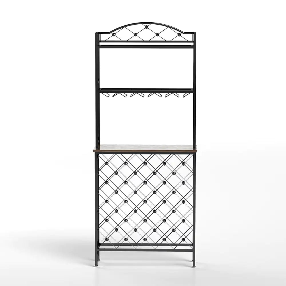 Tall Wine Holder Stand With Wine Glass Holder WEM Support (www.WEM.support)