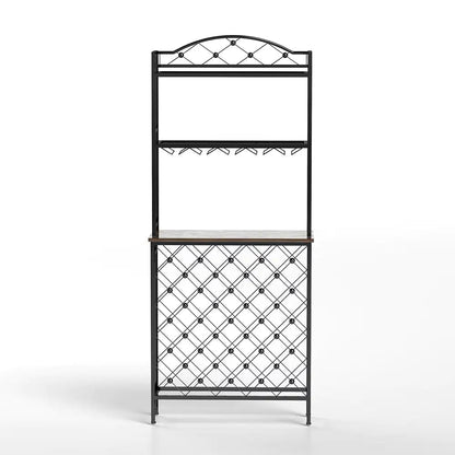 Tall Wine Holder Stand With Wine Glass Holder WEM Support (www.WEM.support)