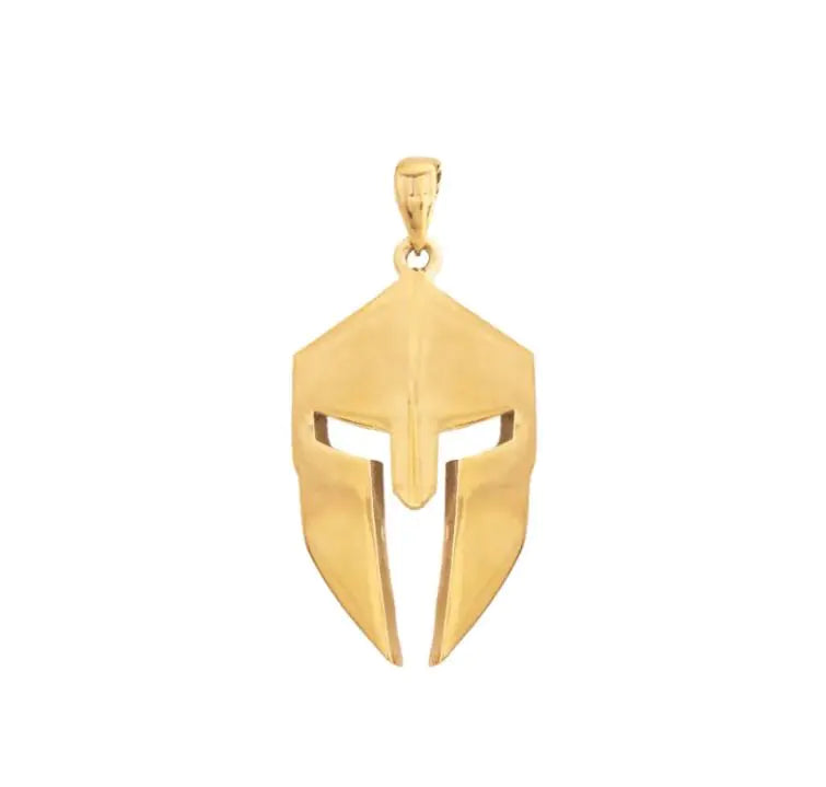 Classic Minimalist Hero Of Sparta Mask Pendant Necklace Man's Stainless Steel Necklace Titanium Steel Ornament WEM Support (www.WEM.support)