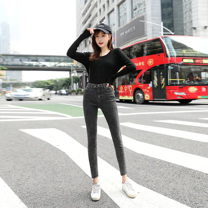 Jeans Ajustados Versátiles de Nueve Puntos para Mujer HejK.com Marketplace LLC