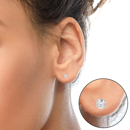 14K White Gold 1 3/4 Cttw Lab Grown Round Brilliant Diamond Solitaire Stud Earring (F-G Color, VS2-SI1 Clarity) WEM Support (www.WEM.support)
