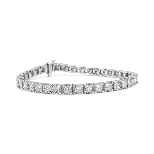 14K White Gold 5.0 Cttw Miracle Set Round-Cut Lab Grown Diamond Illusion 7" Tennis Bracelet (F-G Color, VS2-SI1 Clarity) WEM Support (www.WEM.support)