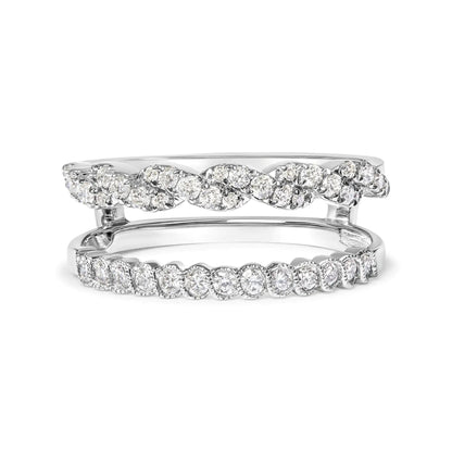 14k White Gold 1/2 Cttw Diamond Enhancer Wrap Ring Guard ( I-J Color, I2-I3 Clarity) WEM Support (www.WEM.support)